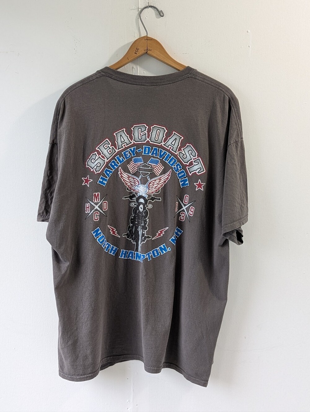 Harley-Davidson Graphic Gray T-Shirt Seacoast North Hampton NH Fits XL